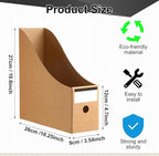 Thenshop 24 Pcs Cardboard Magazine File Holders Magazine Book Bin Box with Label Sticker Paper Organizer Storage Folder for Desk Shelves School Classroom Office Supplies(Classic,Brown)