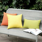 MIULEE Pack of 2 Decorative Outdoor Solid Waterproof Throw Pillow Covers Spring Faux Linen Garden Farmhouse Cushion Cases for Summer Patio Tent Balcony Couch Sofa 20x12 Inch Green