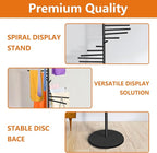 Royxen Scarf Organizer 20 Tiers, Hijab Organizer 60" Height, Purse Holder, Scarf Display for Clothing Store, Home, Black