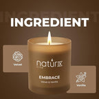 Natur IX Embrace Scented Candles for Home | Velvet & Vanilla | Natural Non Toxic Soy Candles with Essential Oils | 50 H Long Burning
