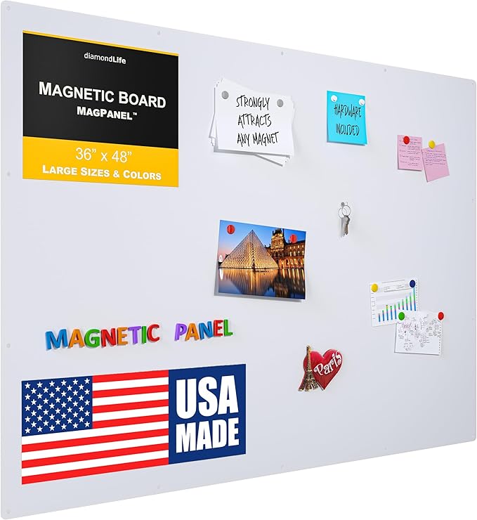 33.5”x45.5” - Magnetic Board - Memo & Vision Boards for Home, Office, and Classroom - Magnet-Board for Kids - Pre-drilled Mounting Screws Included