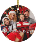 Personalized Christmas Ornaments with Picture Custom Christmas Ornament 2025 Customized Photo Ornament for Christmas Tree Ceramic Xmas Tree Decor for Family Couples Friends