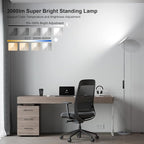 SUNMORY Floor Lamps for Living Room, 32W/3000LM Super Bright LED Floor Lamp with Remote Control, 69" Tall Standing Lamp with Stepless Dimmable, Modern Torchiere Corner Lamp for Bedroom, Office Grey