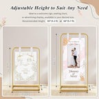 Wedding Welcome Sign Stand, Adjustable Welcome to Our Wedding Sign Holder,Heavy Duty Easel Stand for Sign, Wedding Seating Chart Stand, Easel for Display (Gold)