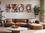 Vailla Wood Wall Art Decor Wall Hanging Sculpture Modern Home Decoration 3 Panels Nature Wall Hangings Large Wooden Wall Arr 3D Textured Sculptures for Living Room Bedroom Office Dinnig Room