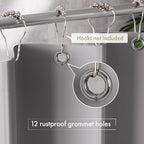 AmazerBath Shower Curtain Liner, 72x72 Grey Shower Liner, Cute Plastic Shower Curtain Liners, Lightweight PEVA Waterproof Gray Shower Curtains for Bathroom with Magnets and 12 Grommet Holes