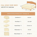 Sasttie California King Comforter Set, 7-Piece Bed in a Bag, Pintuck Bedding Sets for All Season, Includes Comforter, Flat Sheet, Fitted Sheet, Pillowcases and Pillowshams, Mint