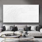 NBAODAN Large Wall Art Modern Canvas Picture Abstract Wall Decor White Line Art for Living Room Neutral Artwork for Office Bedroom 29"x58" Geometric Painting