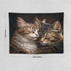 VUMIVI Cat Tapestry Adorable Animals Two Kittens Snuggling Together Vintage Print Realistic Design Tapestry Wall Hanging for Living Room Bedroom Dorm Classroom Aesthetic Decor W40xL30in