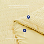 HYMOKEGE Yellow Twin Comforter Set Seersucker 5 Pieces, All Season Luxury Bed in a Bag for Bedroom, Bedding Set with Comforter, Sheets, Pillowcase & Sham