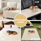 H.VERSAILTEX Couch Cover Polyester Fiber Pet Fuzzy Sofa Covers for 3 Cushion Couch Anti Slip Washable Sofa Slipcovers with Strap Soft Couch Protector Cover for Dogs Cats Kids(36" x 74", Ivory)