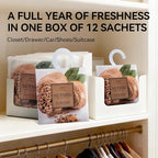 12 Pack Large Nutmeg Scented Sachets – Hanging Closet & Drawer Deodorizer & Air Freshener, Long-Lasting Aroma
