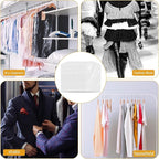 10 Pack Long Dress Covers 71 Inch Garment Bags for Hanging Clothes Plastic Suit Bags Dry Cleaning Bags Hanging Dust-proof Garment Bags for Coat Gowns Dresses