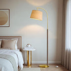 63" Wood Floor Lamp for Living Room Dimmable Standing Lamp with Remote & Foot Switch, 3 Color Temperatures Tall Lamp Mid Century Modern Floor Lamp for Bedroom Office, 9W Bulb Included, Walnut Brown