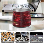 Rose Glitter Ashtray with Lid, Outdoor Ashtrays for Patio, Stainless Steel Ashtray Odorless Smokeless for Home Office Balcony