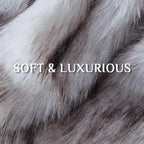 Fluffy Faux Fur Throw Blanket – Super Soft Warm Thick Plush Blanket for Bed, Couch & Office, Cozy Fuzzy Throw with Flannel Backing,60"x80", White