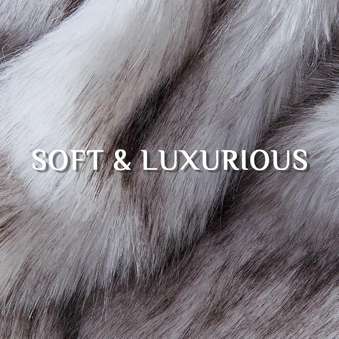 Fluffy Faux Fur Throw Blanket – Super Soft Warm Thick Plush Blanket for Bed, Couch & Office, Cozy Fuzzy Throw with Flannel Backing,60"x80", White