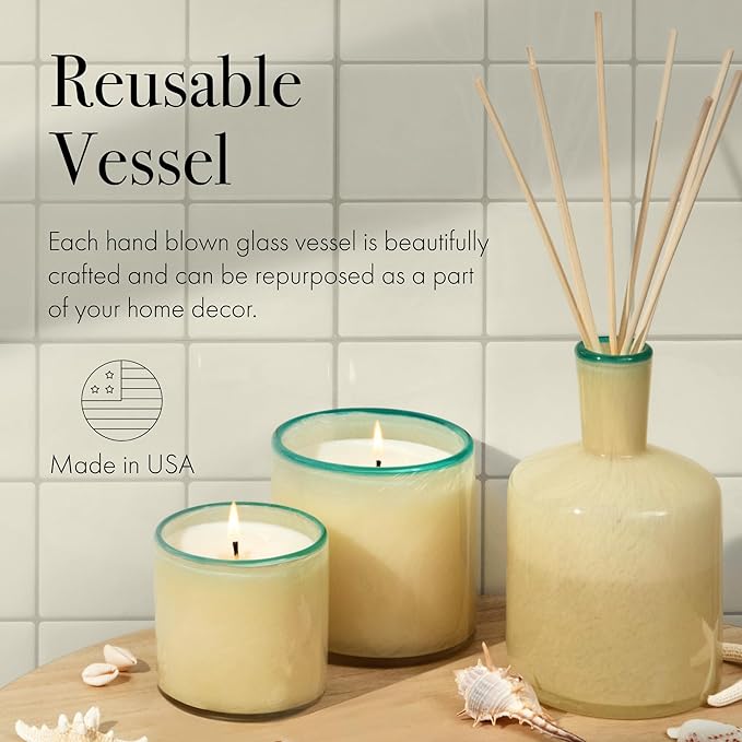 LAFCO New York Signature Reed Diffuser, French Lilac - 15 oz - Up to 9 Months Fragrance Life - Reusable, Hand Blown Glass Vessel - Natural Wood Reeds - Made in The USA