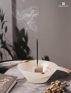 Radicaln Marble Incense Holder for Stick 5.5" Inches Handmade White Onyx Marbles Ashtray for Home Décor, Ideal Palo Santo Holder & Incense Holder Marble for Living Room