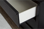 Signature Design by Ashley Danziar Mid-Century Modern 6-Drawer Dresser and Mirror with Safety Stop, Black