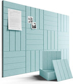 Large Felt Bulletin Board 48" x 36" Cork Board Alternative-12 Pack with 70 Safe Removable Adhesive Tabs, Cork Boards for Walls Cork Board for Home Office Classroom Pin Board-Teal Blue