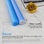 10-Inch Tall Dripless Taper Candles Set of 4 - Baby Blue Tapered Candles, Perfect for Spring - Smokeless, Unscented, Long Burning - Hand Poured, Colored Tall Candlesticks - Light Blue