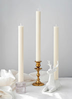 10" Candle Sticks, Ribbed Taper Candles, Ivory, 4-Pack, Unscented