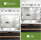 BesLowe 30" 5-Light Bathroom Light Fixture, Modern Brushed Nickel Bathroom Vanity Light, Bathroom Lighting Fixtures Over Mirror, Nickel Bathrom Wall Lamp, Wall Lights for Living Room Bedroom Hallway