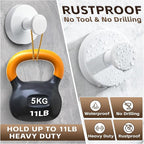 Reusable Heavy Duty Suction Cup Hooks for Kitchen/Bathroom/Shower - Wet-Proof Hooks for Towels, Robes, Loofah&Wreaths/No Drill Mounting on Glass, Tile, Metal (4, White)
