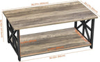 GreenForest Coffee Table for Living Room with Round Corners Farmhouse Style Center Table with Storage Shelf 39 Inch Space Saving Easy Assembly Gray Wash | for Living Room, Farmhouse Style, Space Saving, Easy Assembly