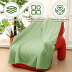 Newwiee 24 Pcs Fleece Throw Blankets Bulk 50'' x 60'' Oeko-tex Standard 100 Certified Spring Outdoor Wedding Guest Blankets Lightweight for Sleepover Donation Lap Pet Sofa Home (Light Green/White)