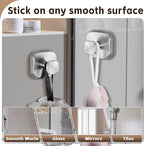 Suction Cup Hooks for Shower Heavy Duty No-Drill– Reusable Multi-Purpose Hooks Adheres to Glass, Mirrors, Tiles & Smooth Surfaces for Towels, Robes, Loofah& Body Sponge (4, Brushed Nickel)
