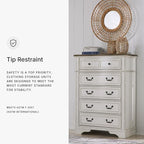 Signature Design by Ashley Blendon Traditional 5-Drawer Chest of Drawers with Safety Stop, White & Dark Brown