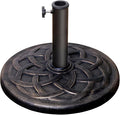 COBANA 23lb Patio Umbrella Base, Heavy Duty Round Outdoor Market Umbrella Stand Weight, Bronze