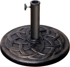 COBANA 23lb Patio Umbrella Base, Heavy Duty Round Outdoor Market Umbrella Stand Weight, Bronze