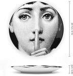 Lina Cavalieri Plate, Wall Decorative Plate, Mysterious Face Plate Wall Hanging Decoration,Including Bracket and Special Spring Hook, 8inch, Style3