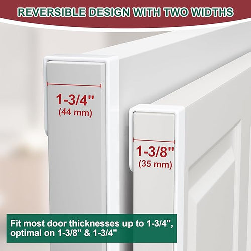 15" Reversible Wreath Hanger for Front Door, Fits Most Doors up to 1-3/4", Heavy Duty Steel Over The Door Hooks Hold up to 80 LBS for Spring & Easter Wreaths, Seasonal Door Decor (White 1 Pack)