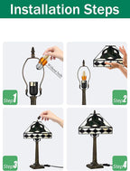 KY&BOSAM Irish Tiffany Table Lamps Round Celtic 17500 Lumens Tiffany Style Lamp Light Stained Glass Desk Lamp Shade E26 Bulb Holder Metal Base Memory Bedroom Living Room Office St Patrick's Day Decor