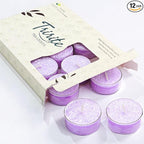 Unscented Tea Lights Candles for Easter, 5 Hours Purple Pearled Tea Lights Candle Bulk for Spring,Smokeless Mini Tealight Votive Candles for Wedding,Valentine's Day,Baby Shower,Christmas, 12pcs