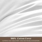 Bafode Goose Down Feather Pillows, Soft Bed Pillows Queen Size Set of 2, 100% Soft Cotton Shell,Gusseted Hotel Pillows for Back, Stomach or Side Sleepers