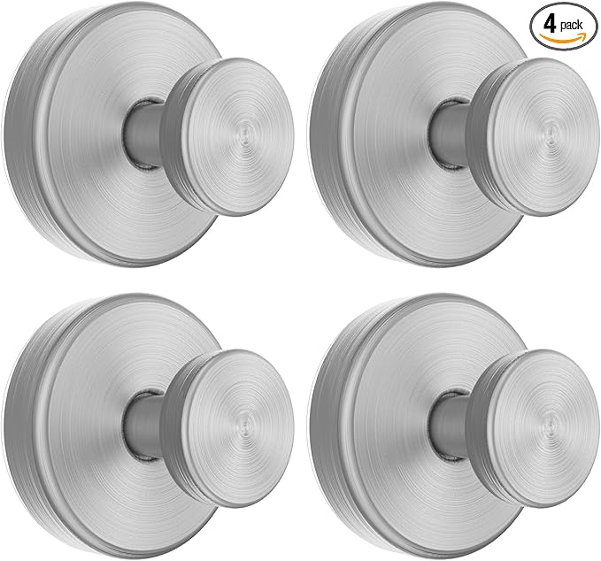 Suction Cup Hooks for Shower, Heavy Duty Suction Hanger for Bathroom Window Glass, Bath Robe Looafh Towel Hook for Hanging - 4 Pack, Silver