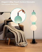 Lightdot Blue Globe Floor Lamp with 3 Color Temperatures LED Bulbs Included,Dimmable Floor Lamps with Touch Switch,Unique Modern Standing Tall Lamp for Bedroom Living Room/Sofa Beside/Corner Decor