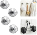 Upgraded Suction Cup Hooks for Shower, Heavy Duty Removable Towel Hooks for Bathroom Glass Door Wall, Stainless Steel Shower Hooks for Towel & Loofah (4 Pack, Silver)