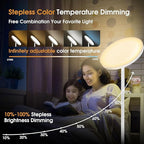 30W/2600LM Bright Floor Lamp with Remote Control, RGB Color Changing Torchiere Floor Lamp, Stepless Adjust Color Temperatures and Brightness for Bedroom and Play Room