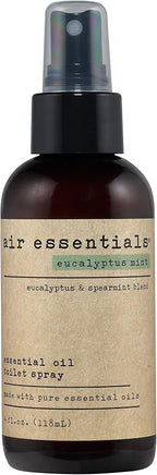 Air Essentials 4 oz Essential Oil Toilet Spray - Eliminate Bathroom & Toilet Odors with Pure Essential Oils - Air Freshener Made with Clean Plant-Derived Ingredients (Eucalyptus Mint)