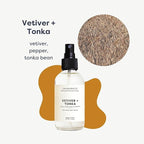 Calyan Wax Co. Vetiver & Tonka Room Spray - Non Toxic Air Freshener - Natural Room Deodorizer with Essential Oils - Air Freshener Spray for Home - 4 fl oz
