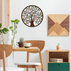 ESTART 11 Inches Tree of Life Wall Art Metal Tree Life Wall Decor Family Tree Wall Plaque Wall Hanging Sculptures for Balcony Porch Bedroom Living Room Kitchen Garden Office Indoor Outdoorr (Colorful)