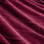 Oversized King Fleece Blanket 120x120 Inches, Seamless Soft Cozy 3D Jacquard Flannel Blanket 10'x10' Extra Large for Bed, Sofa, Couch, Travel & Camping, California King Throw, Burgandy Red