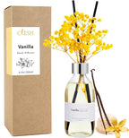 Clesh Reed Diffuser Set, 6.7 oz Vanilla Scented Diffuser with Sticks, Home Fragrance Reed Diffuser for Bathroom Shelf Decor