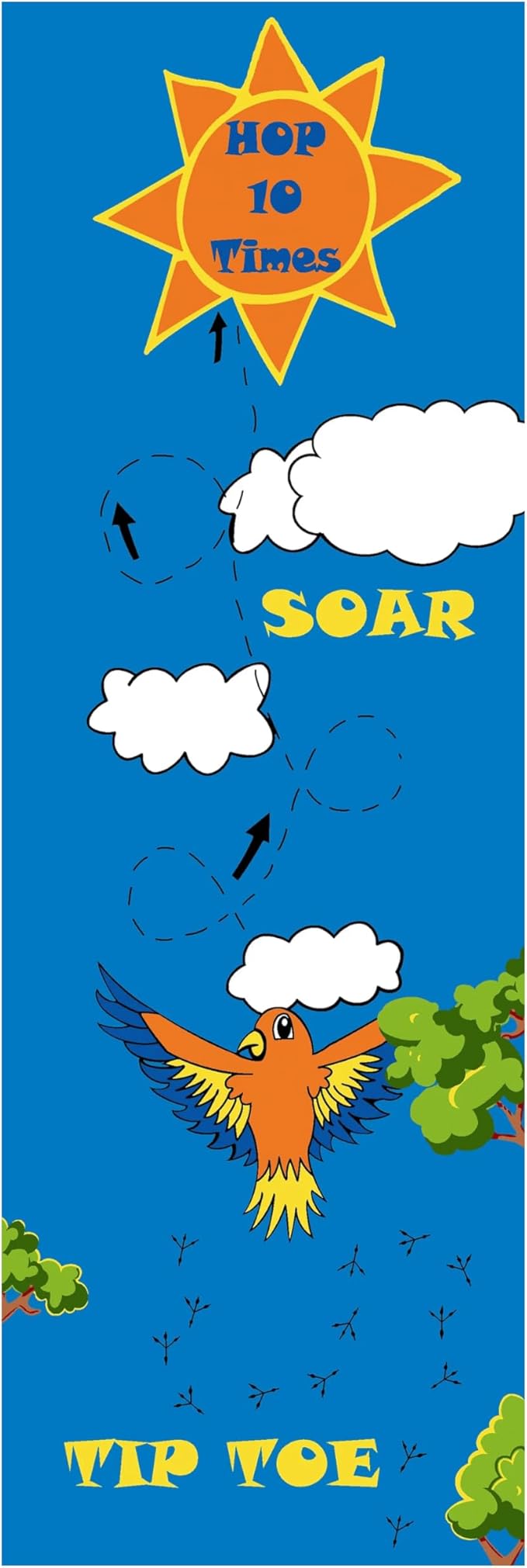 KIDCARPET.COM Sensory Path Rug Bird, Educational Classroom Rug, Kids Learning Play Mat | Area Rug for Bedroom or Playroom
